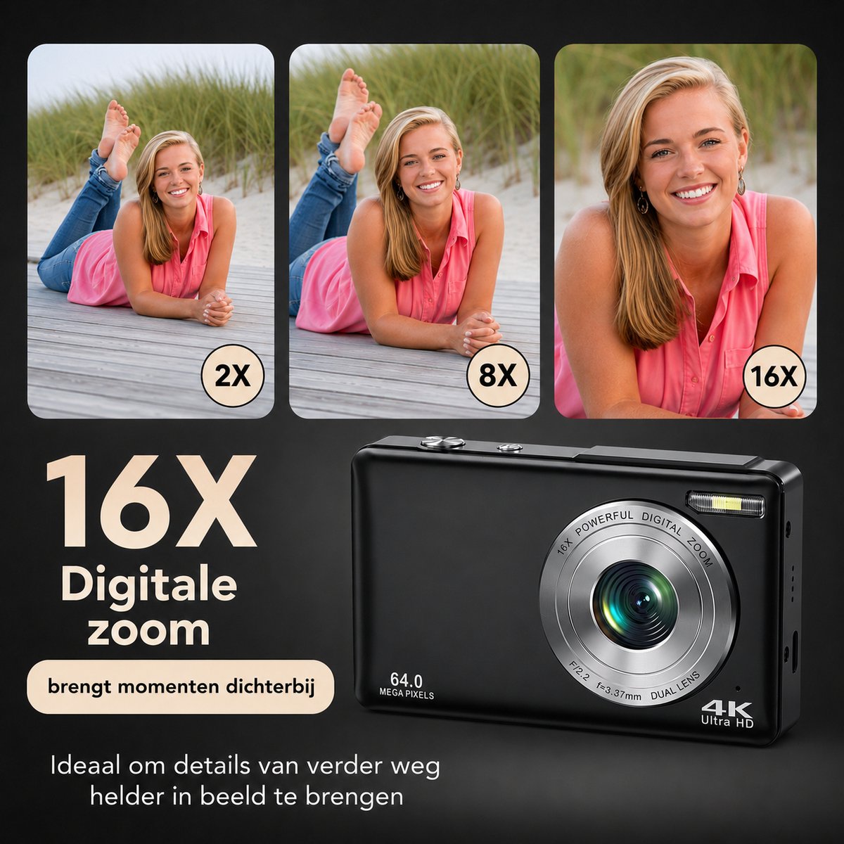 K&L - 4K 64MP - Met Selfiecamera