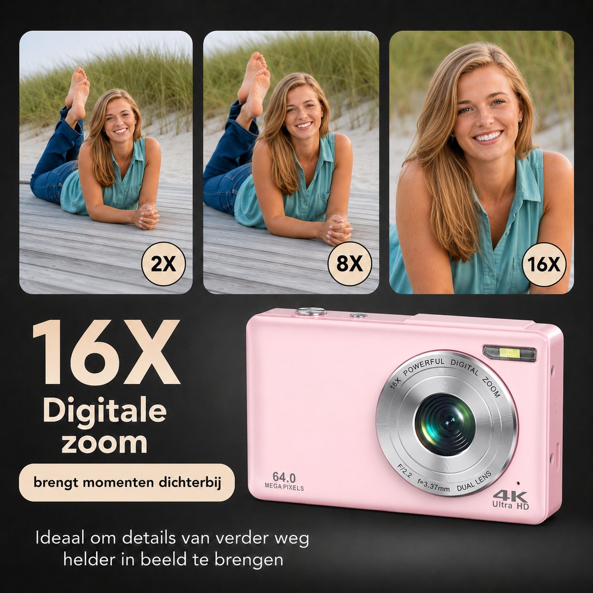 K&L - 4K 64MP - Met Selfiecamera