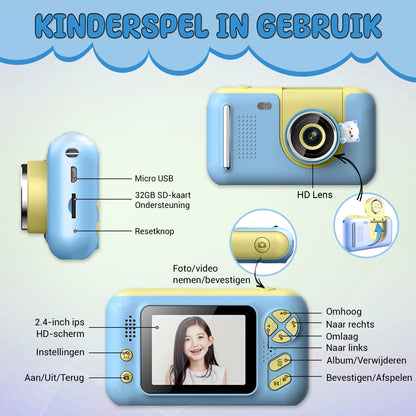 K&L Digitale Kindercamera Kids - Blauw