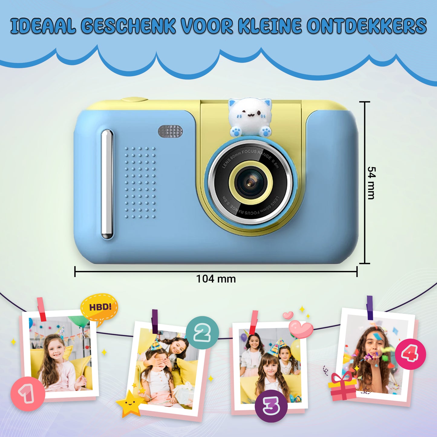 K&L Digitale Kindercamera Kids - Blauw