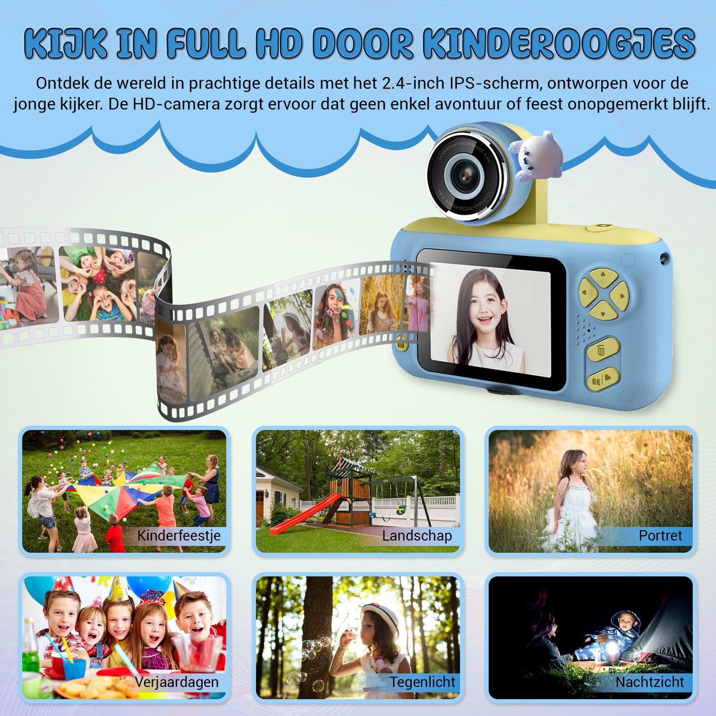 K&L Digitale Kindercamera Kids - Blauw