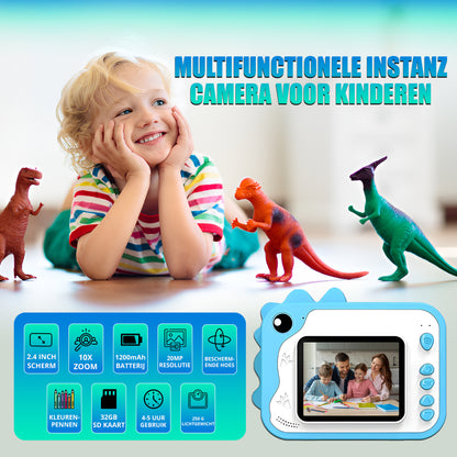 K&L® 3 IN 1 Digitale Kindercamera + Instant print Blauw
