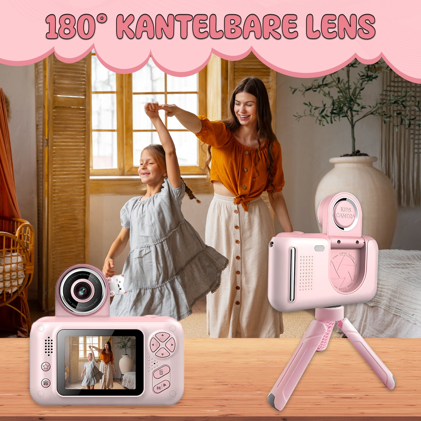 K&L Digitale Kindercamera Kids - Roze