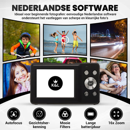 K&L Digitale Camera - 32GB - Zwart