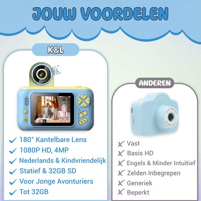 K&L Digitale Kindercamera Kids - Blauw