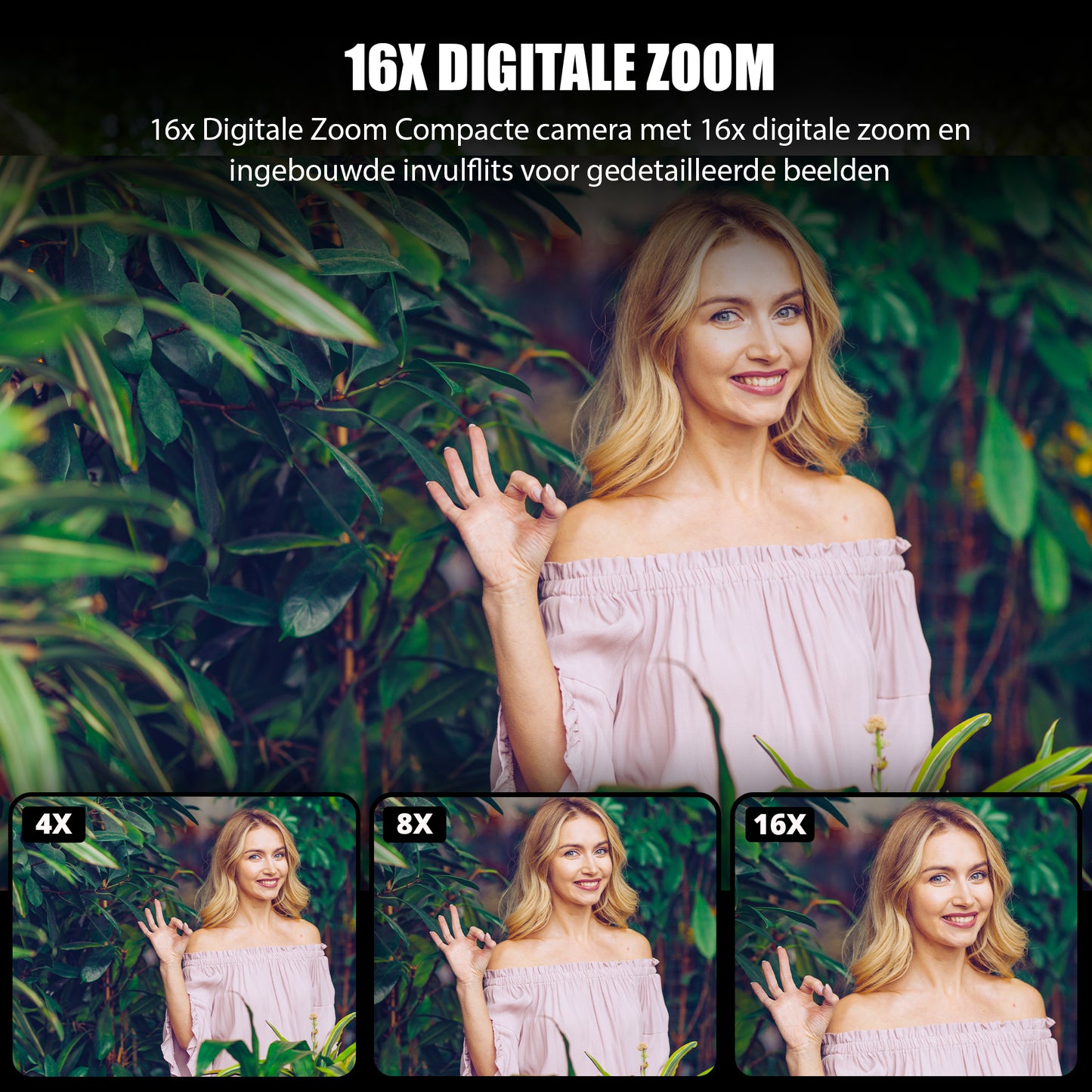 K&L Digitale Camera 4K - 64GB - Roze