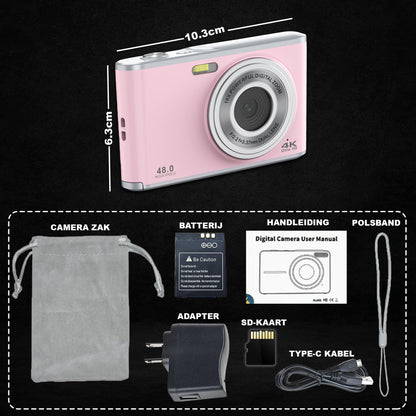 K&L Digitale Camera 4K - 64GB - Roze