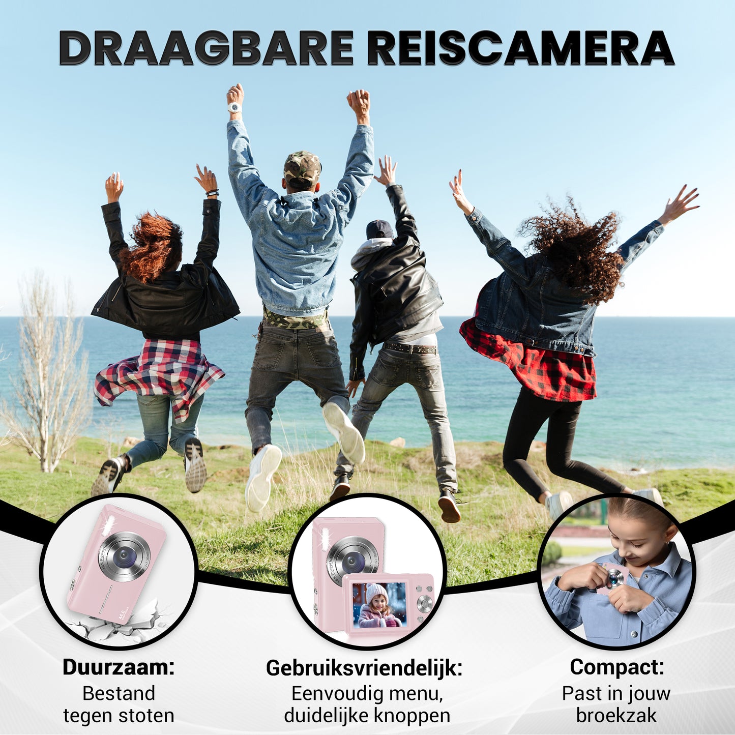 K&L Digitale Camera - 32GB - Roze