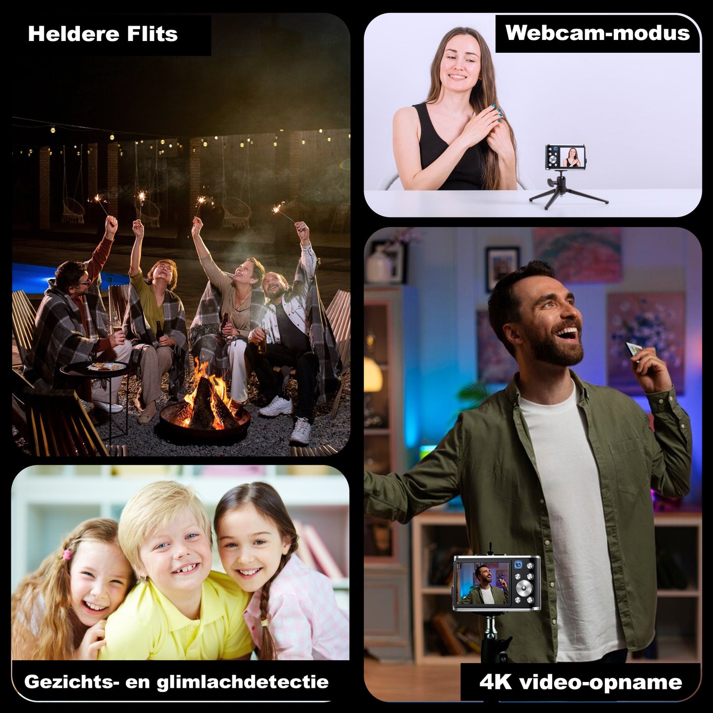 K&L Digitale Camera 4K - 64GB - Zwart