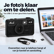 Foto’s overzetten via USB-C naar je computer. Kaartlezer niet inbegrepen.