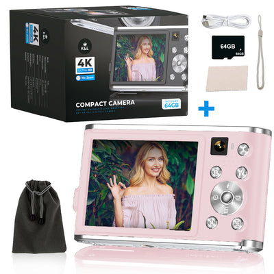 K&L Digitale Camera 4K - 64GB - Roze